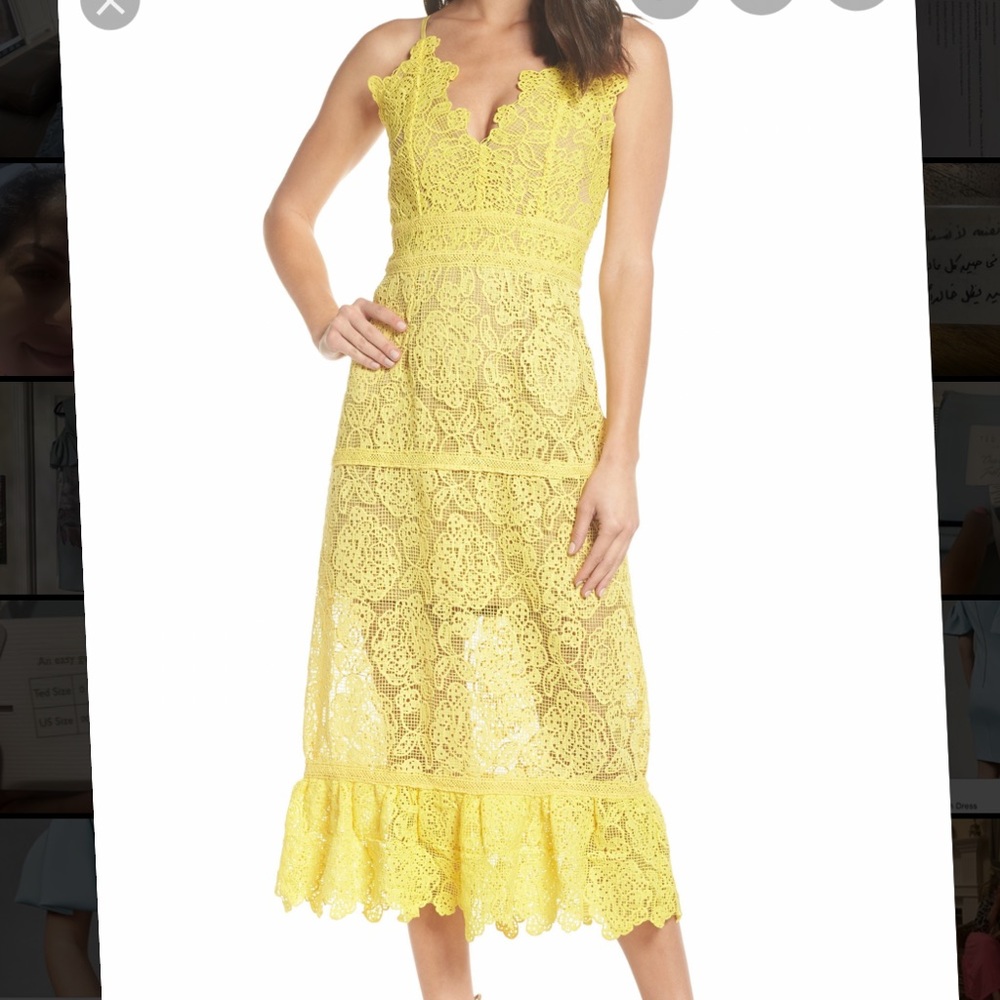Foxiedox Yellow MIDI Dress